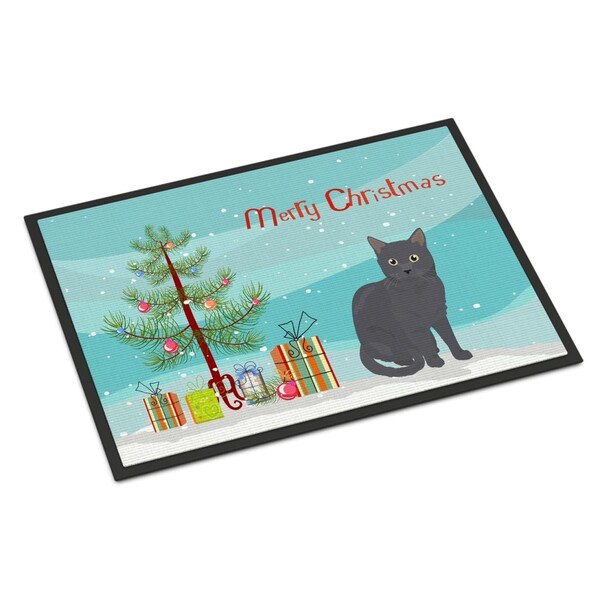 Carolines Treasures 18 x 27 in. Nebelung Cat Merry Christmas Indoor or Outdoor Mat CK4777MAT - main